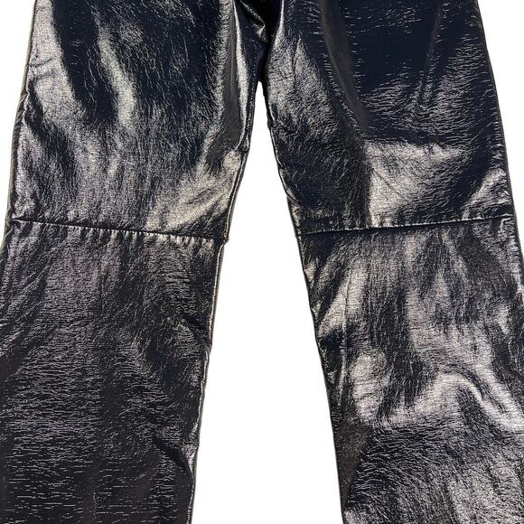 Abercrombie & Fitch The 90’s Straight Ultra High Rise Faux Leather Pants Size 8 - Picture 4 of 11